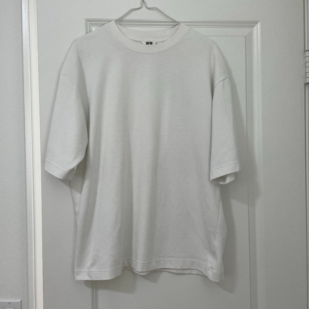 Uniqlo Men U AIRism Cotton Oversized Crew Neck T-Shirt